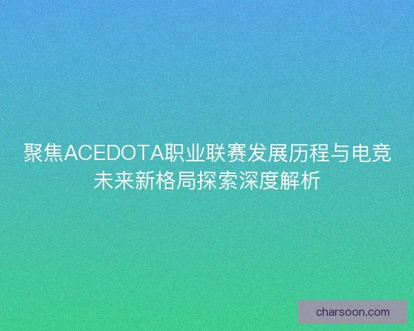 聚焦ACEDOTA职业联赛发展历程与电竞未来新格局探索深度解析